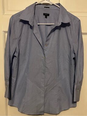Talbots Light Blue fitted Dress Shirt - 3/4 Sleeve Button Front